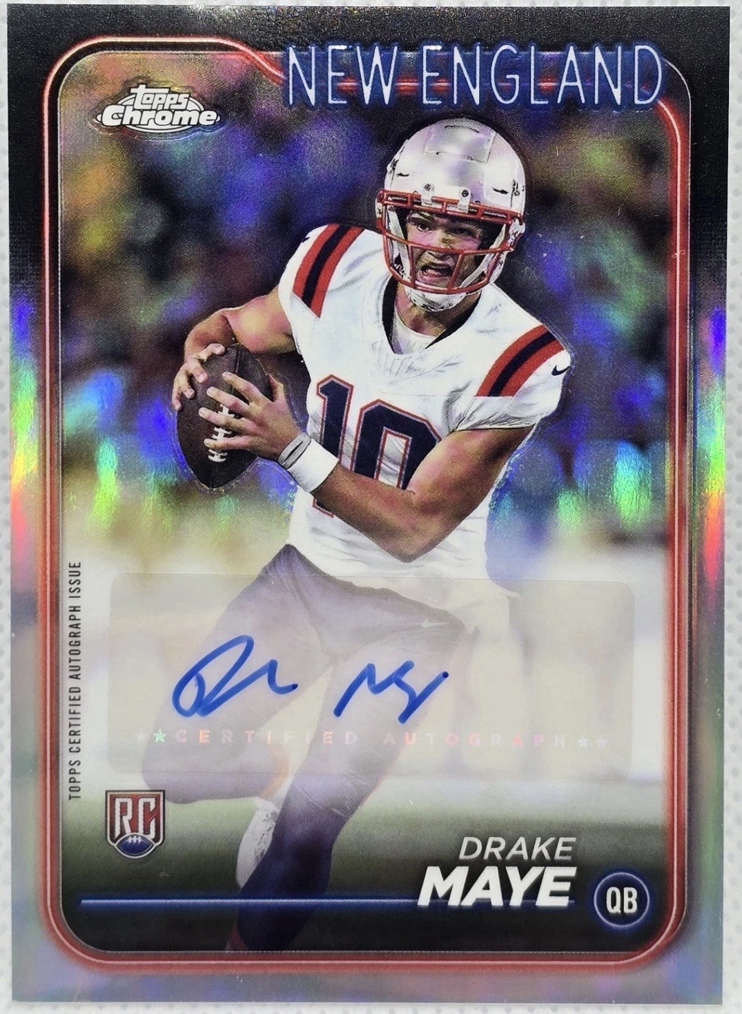 2024 Topps Chrome Drake Maye Rookie Auto #RA-DMA RC Rookie PATRIOTS 🔥🔥🔥