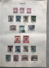State Of North Borneo Labuan Stamp Collection On Page