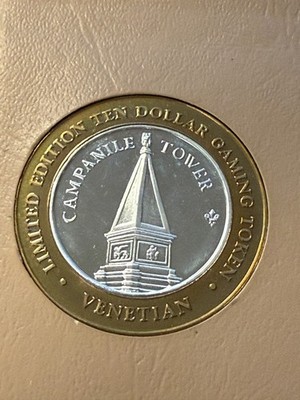 VENETIAN LAS VEGAS NV $10 CASINO STRIKE .999 SILVER CAMPANILE