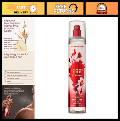 Japanese Cherry Blossom Body Spray & Perfume for Women, Long-Lasting Floral Mist