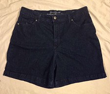   Gloria Vanderbilt Womens All Around Slimming Dark Wash Denim Shorts Size 16