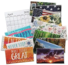 48-PC BULK Nature & Inspirational 2-Year 2026-27 Pocket Calendars w/ Cover  #060