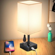 Table Lamp Dimmable USB Bedside Table Desk Lamp with 2 USB Charging Port A  ...