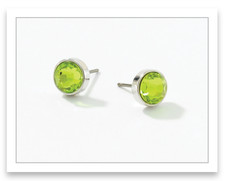 Touchstone Crystal by Swarovski Swizzle Citrus Light Green Post Back Earrings