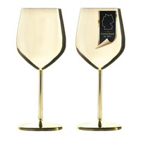 Weinglas WeißWein Rotwein Bruchfest Robust Edelstahl 400 Ml (2Er-Set)