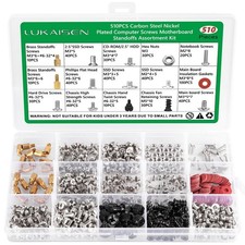 510PCS Computer Screws Kit, Nickel-Plated PC Case Fan Motherboard Standoffs A...