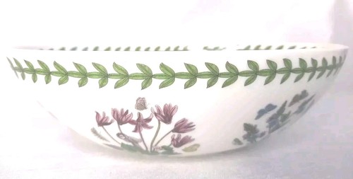 Portmeirion Botanic Garden 8" Oval Serving Bowl Cyclamen Repandum Ivy Leaves - Picture 3 of 9