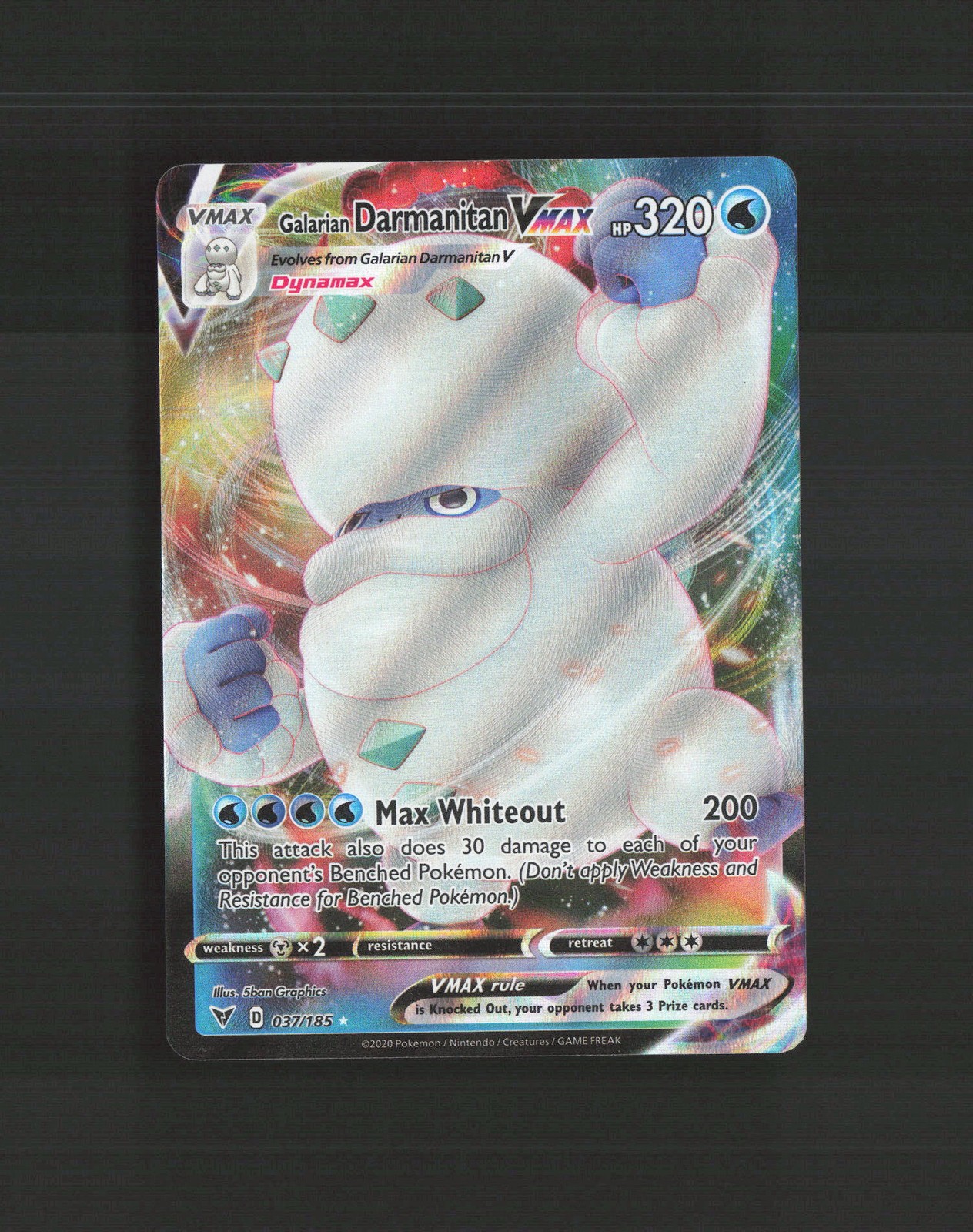 Galarian Darmanitan VMAX 037/185 Vivid Voltage Ultra Rare Holo Pokemon Card NM