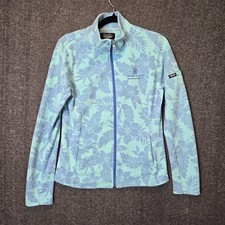 Women  s Medium Straight Down Paradise Golf Jacket Floral Blue Logo 