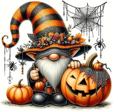 Halloween Gnome Pumpkin Spider Diamond Art Painting Kits for Adults, Diamond