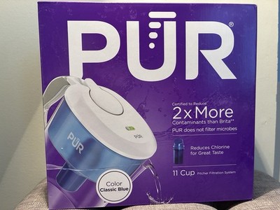 PUR 11 Cup Water Filtration Pitcher Filters Chlorine Mercury 40-Gallon Purifier