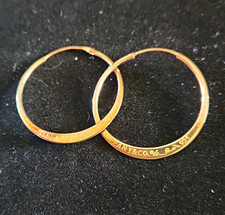 Tiffany & Co. 925 Sterling Silver Round Hoop Earrings Hoop Wire Signed