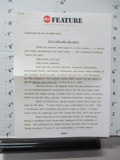 ABC TV show 1968 The AVENGERS Patrick Macnee Linda Thorson network info sheet 2p