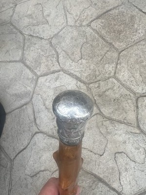 Vintage Antique Sterling Silver Knobby Walking Stick Cane