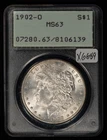 1902-O $1 Morgan Silver Dollar - OGH Rattler PCGS MS 63 - SKU-X6689
