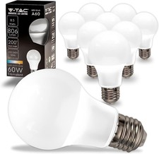 Kit 10 Lampadine led 8.5W Bulb A60 V-TAC  attacco E27 Luce Fredda 65000K