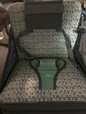 The First Years Baby Booster Chair Adjustable Harness Green Gray White Yellow