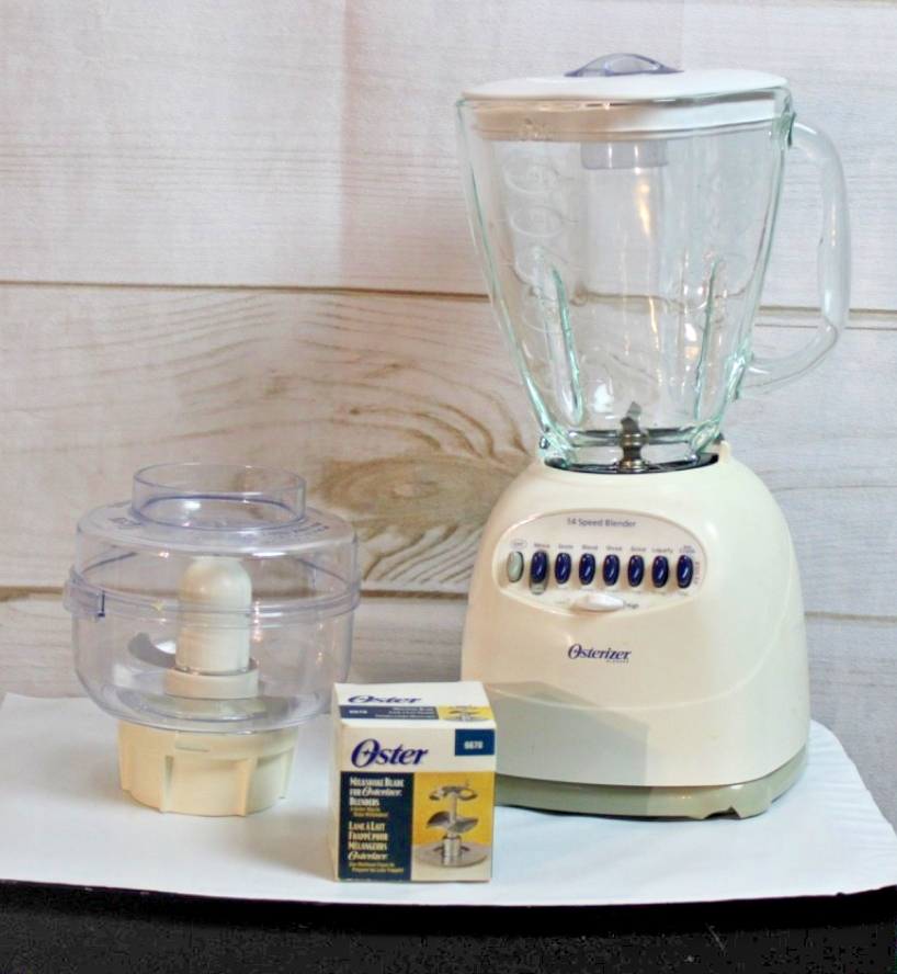 Oster 14-speed Osterizer ~ Blender Glass ~ with extras ~ White | eBay