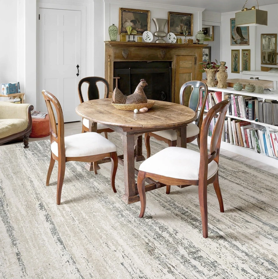 Alfombra 9x12, alfombras lavables para salón dormitorio comedor, abstracto moderno... Foto 3 de 4