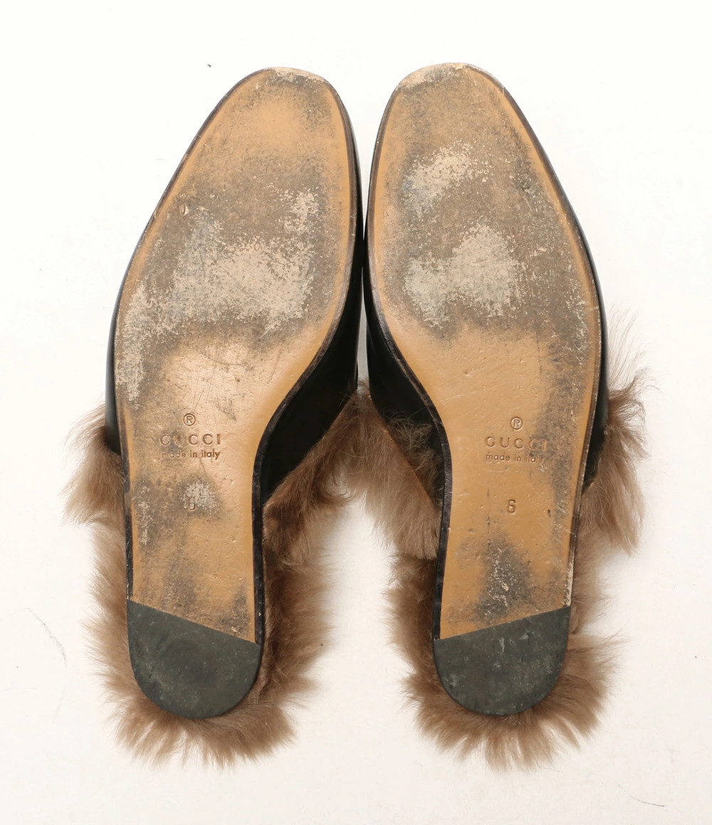 GUCCI Princetown Horsebit Fur Sandals Women's SIZE 6 GUCCI thumbnail 5