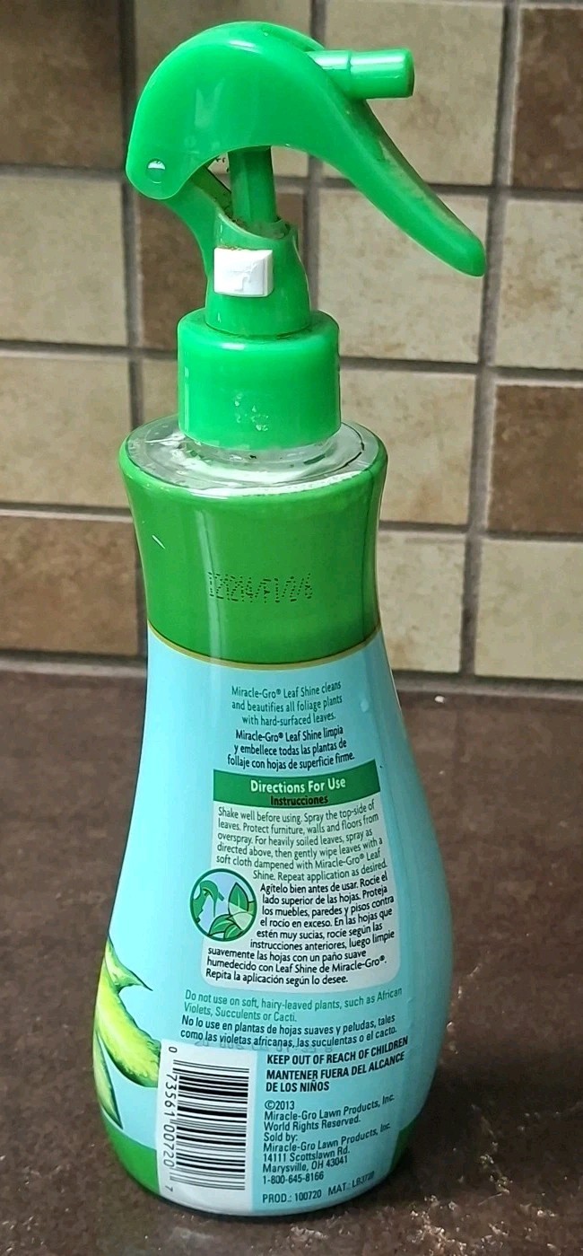 Miracle-Gro 100720 100720 Leaf Shine, 8 oz Bottle, Liquid White