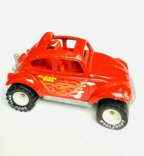 HOT WHEELS 1983 RED VOLKSWAGEN VW BAJA BLAZIN BUG W/ WHITE HUB REAL RIDERS - Picture 1 of 6