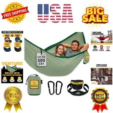 Camping Hammock   500lbs Portable Hammock with Tree Straps - Travel, Backpack...