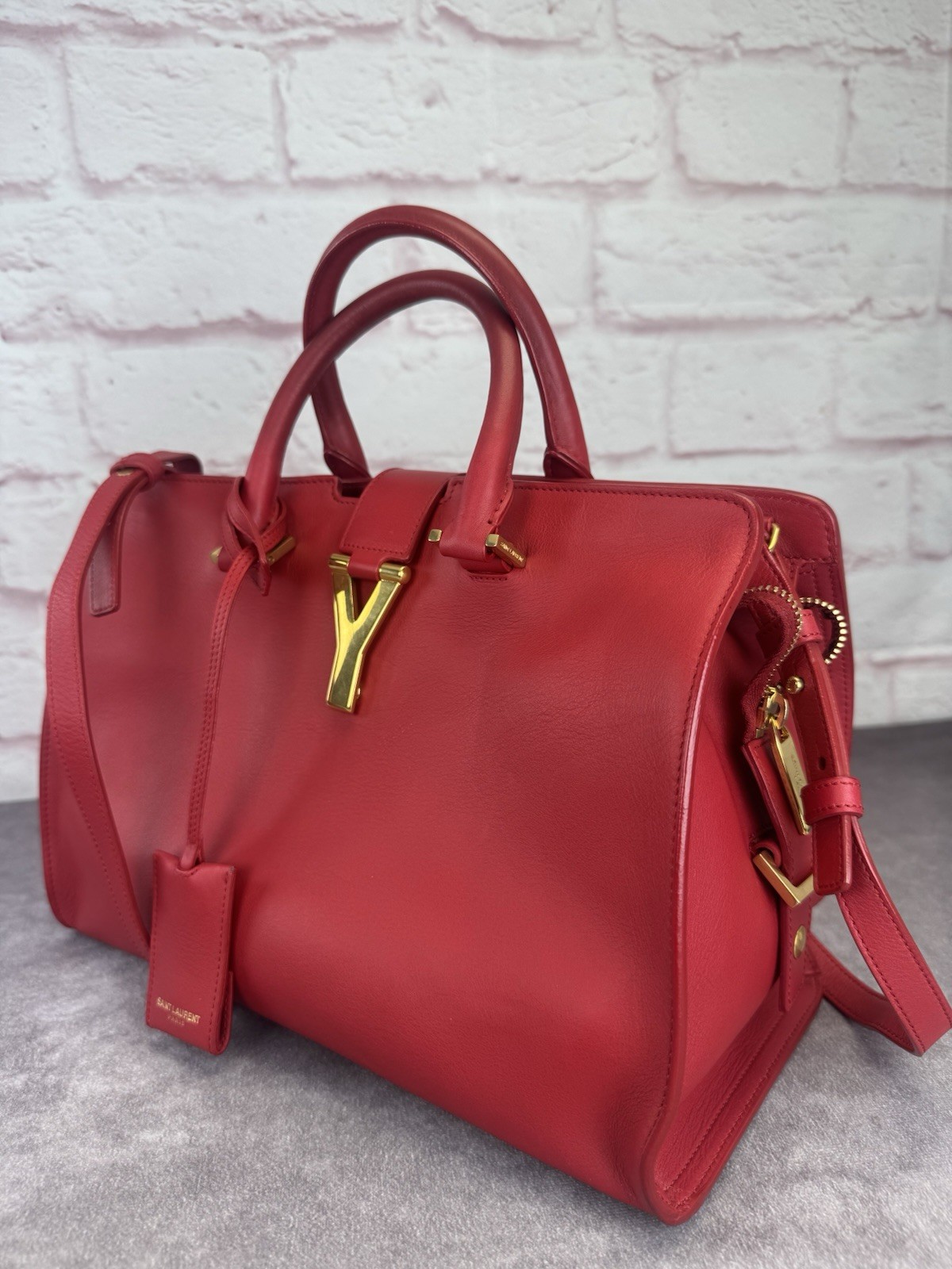 Saint Laurent Monogramma Rosso Cabas Pelle Piccolo