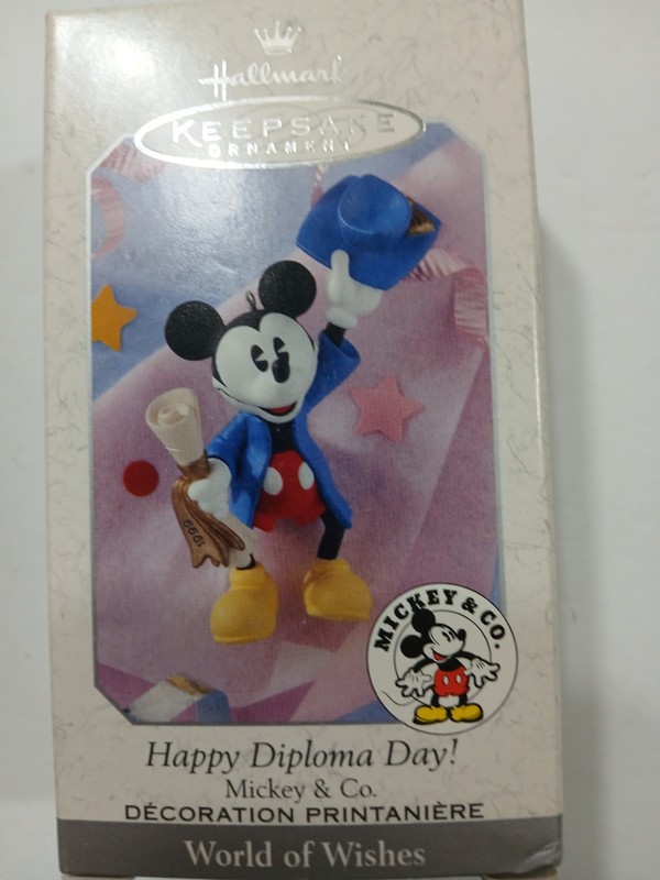 Hallmark Mickey Mouse Happy Diploma Day Ornament 1999 nib