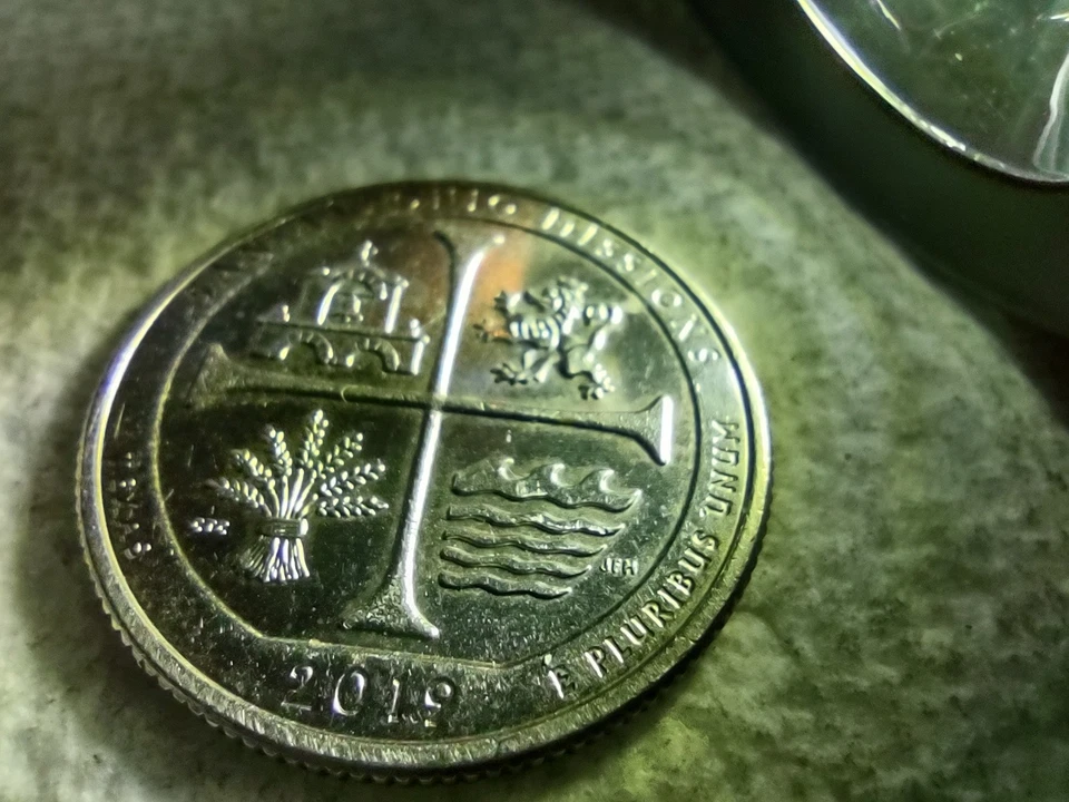 San Antonio 2019 W cuarto doble troquel reverso ver fotos de moneda real. Foto 4 de 4