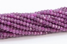 3x2MM Genuine Natural Ruby Beads Grade A Faceted Rondelle Loose Beads 15.5"
