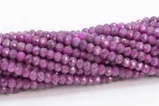 3x2MM Genuine Natural Ruby Beads Grade A Faceted Rondelle Loose Beads 15.5"