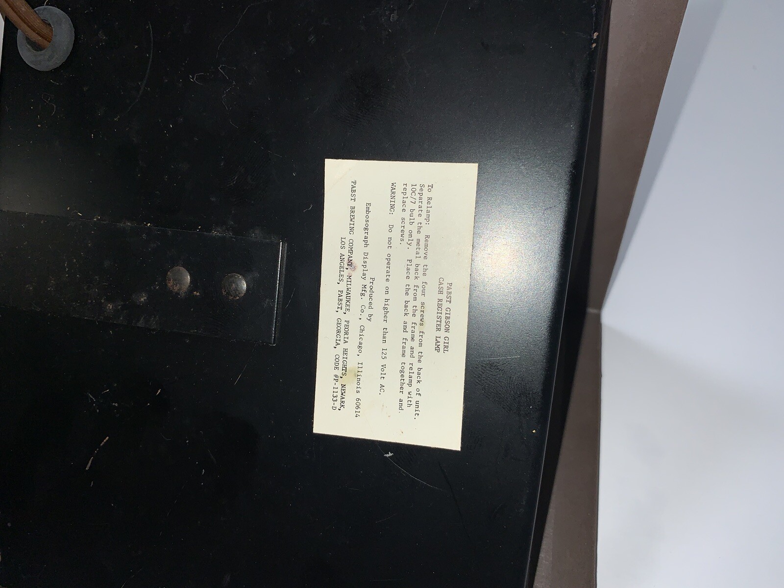 (VTG) 1960s Pabst Beer On Tap Gibson Girl Cash Register Light Up Back Bar Sign 