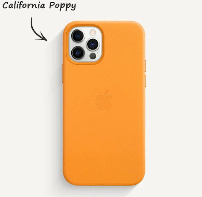 Funda de cuero genuina Apple OEM iPhone 12 Pro Max California Poppy con MagSafe Foto 2 de 4