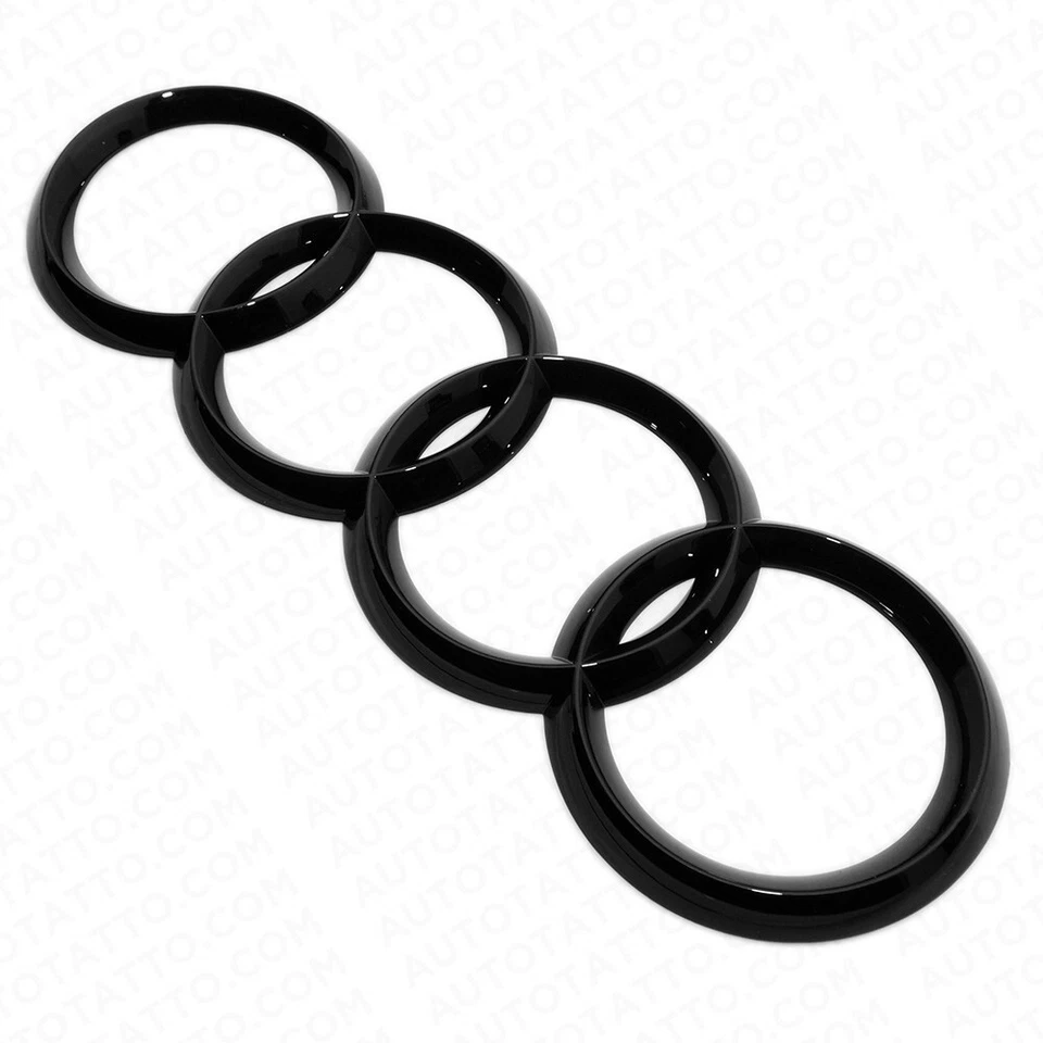 Q8 SQ8 RSQ8 Sport Liftgate Audi Ring Nameplate Emblem Logo Badge Gloss Black - Image 3 of 4