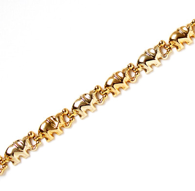 Goldarmband Armband 18 Karat 750 Gold 16,80 g Gelbgold Elefanten Ranzan Italien
