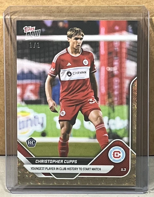 2025 TOPPS NOW MLS 36 CHRISTOPHER CUPPS CHICAGO RC FoilFractor Parallel 1/1 Read