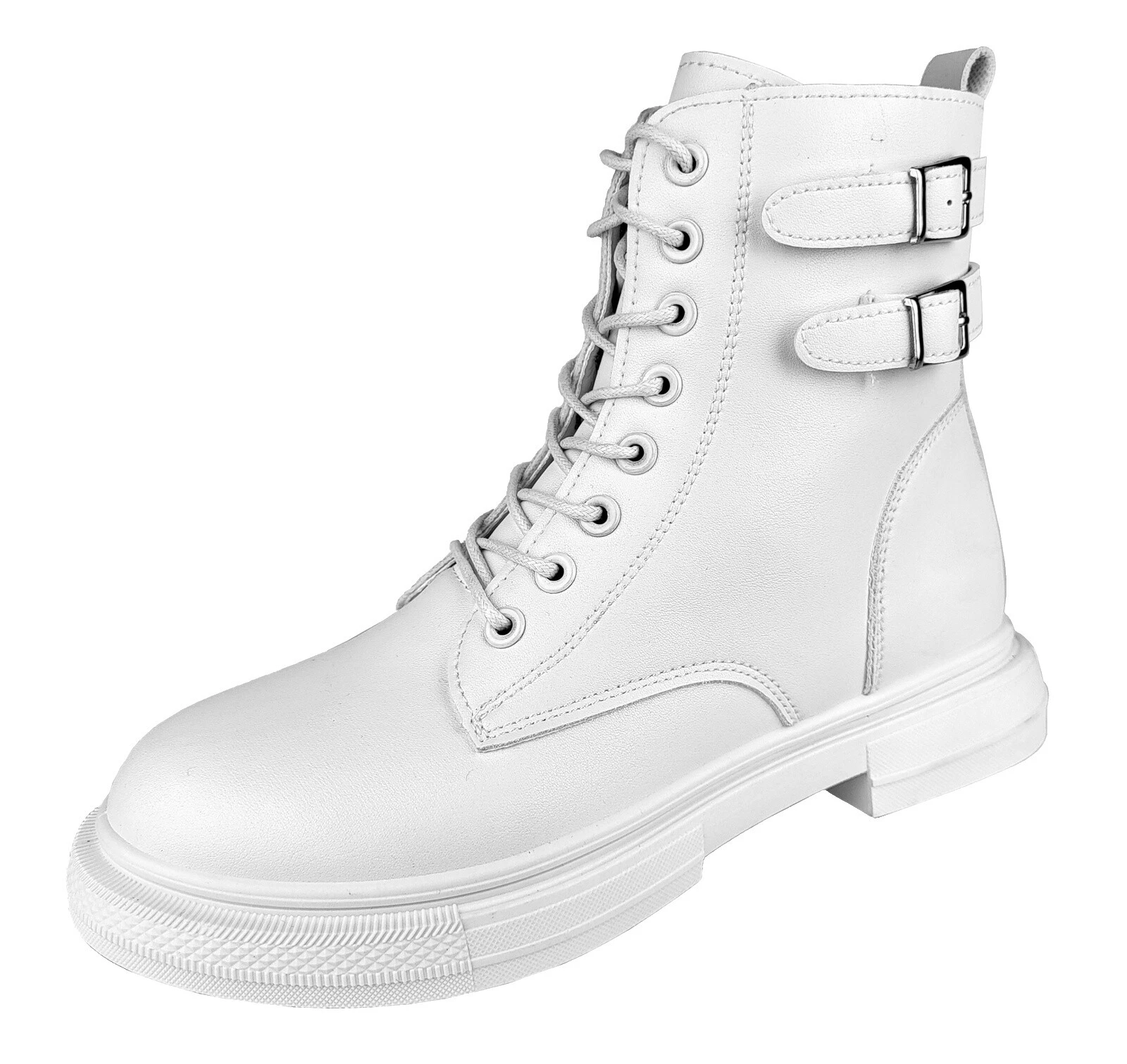 White Solid Boots for Women