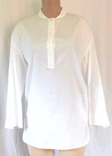 BALENCIAGA COTTON WHITE SHIRT ROUND NECK FRONT BUTTONS LONG SLEEVES SIZE 42