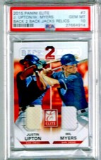 2015 Panini Elite Justin Upton/ Wil Myers Back 2 Back Jacks Relic PSA 10