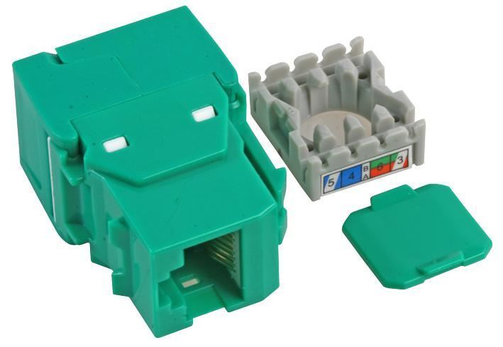 TUK - Cat6 Tool-less Keystone Socket - Green