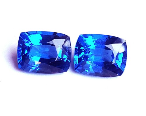 Cushion Cut Natural Blue Sapphire 8 To 10 Ct Certified Pair Loose Gemstone P052 - Picture 5 of 9