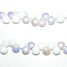 G4172 Alabaster White AB Sea Shell 8mm Presse...