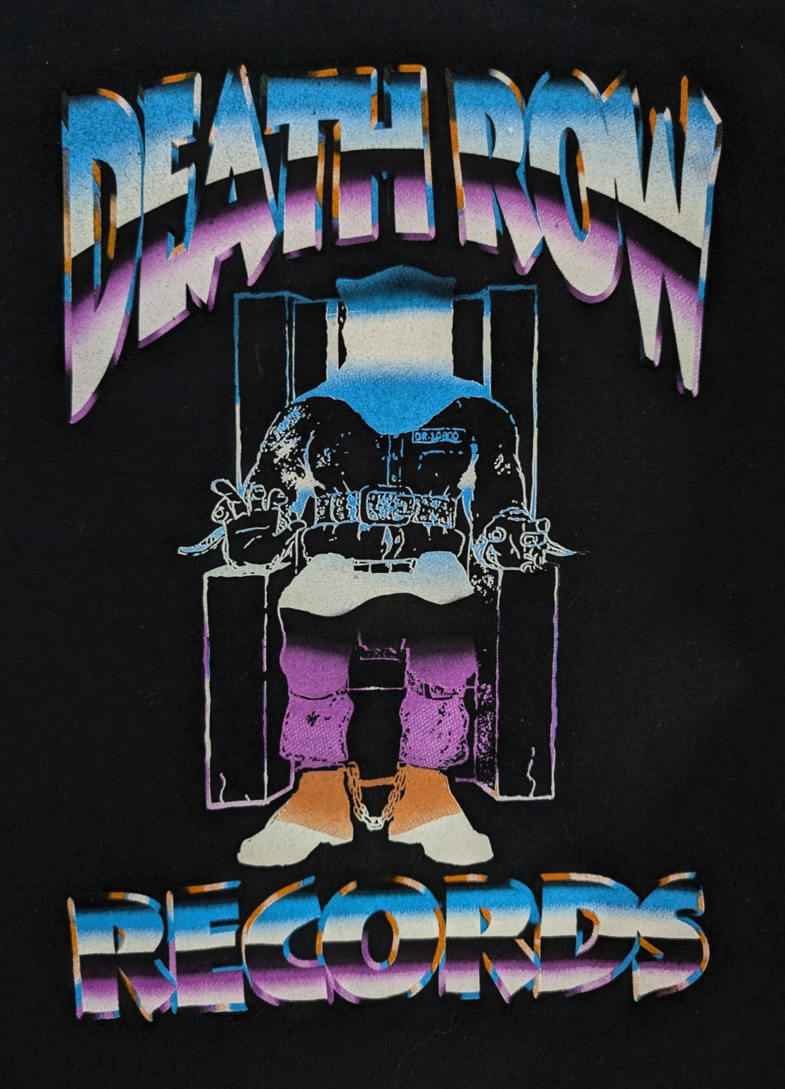 FILA Nuovo senza etichette Death Row Records stile vintage hip hop rap Dr Dre Snoop Dogg Suge Knight XL