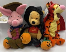 Disney Store Halloween Pooh Bean Bag Plush Witch Tigger Devil Piglet Cowboy 2000