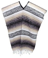 PREMIUM Mexican Poncho Traditional Style - TAN