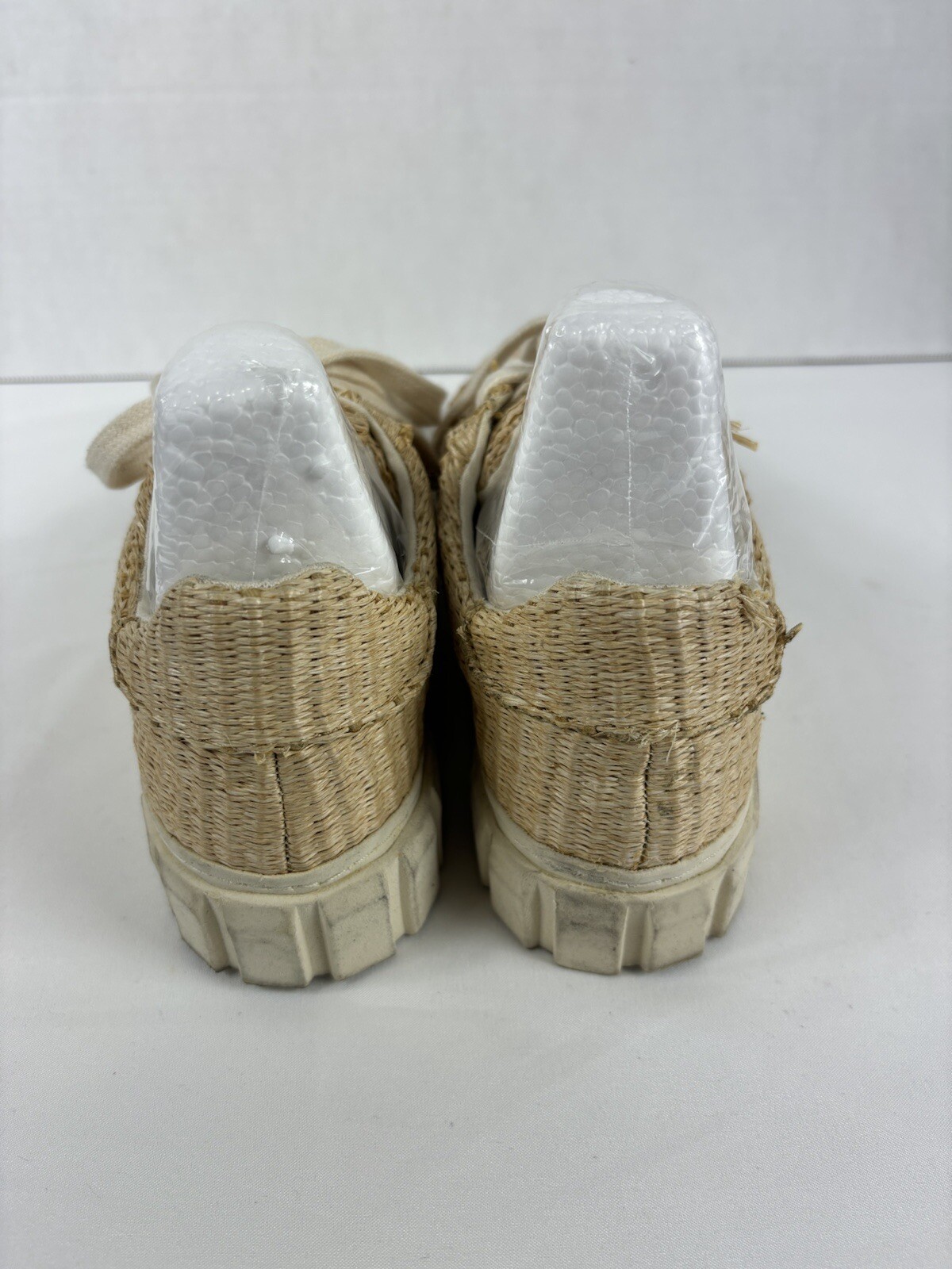 SAOLA Sneakers Farm Rio con plateau in paglia 7 basse in rattan rafia suola a strappo in paglia