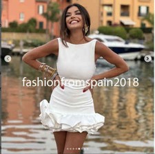ZARA NEW WOMAN SHORT MATCHING VOLUMINOUS PLAYSUIT DRESS WHITE XS-XXL 8453/777