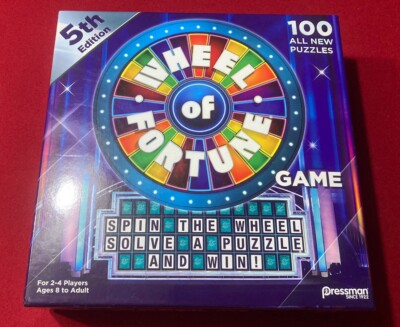 Wheel Of Fortune 5TH Edition 100 NEW Puzzles 2-4 Players FAMILY FUN Ages 8+ New