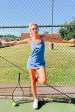 Ralph Lauren RLX Women Sz L Blue Racerback Athletic Golf/Tennis Skort Dress $198